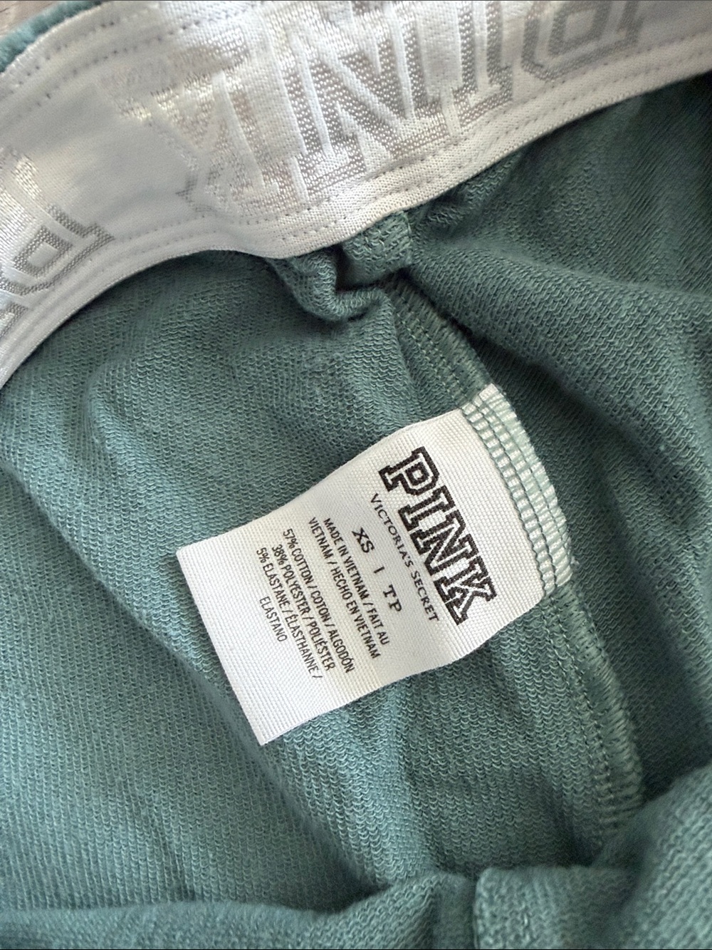 PINK Victoria's Secret Green Jogger Sweatpants with White Side Stripes - Picture 2 of 5